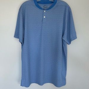 Blue 2 button Nike Dri-Fit shirt. Standard Fit.